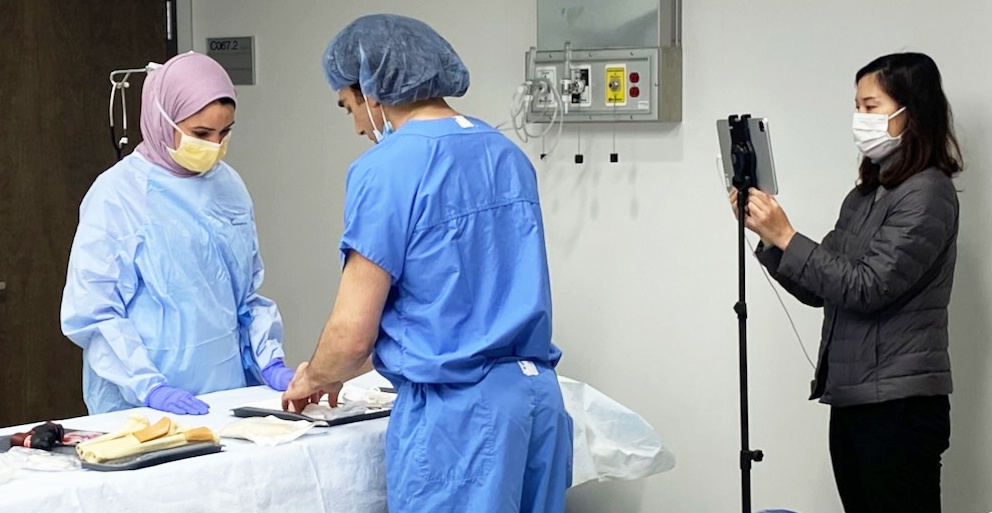 Doctors from the MGH's Centre for Global Surgery film training videos