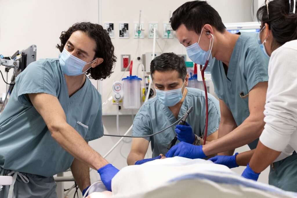 trauma team at work at the Montreal General Hospital