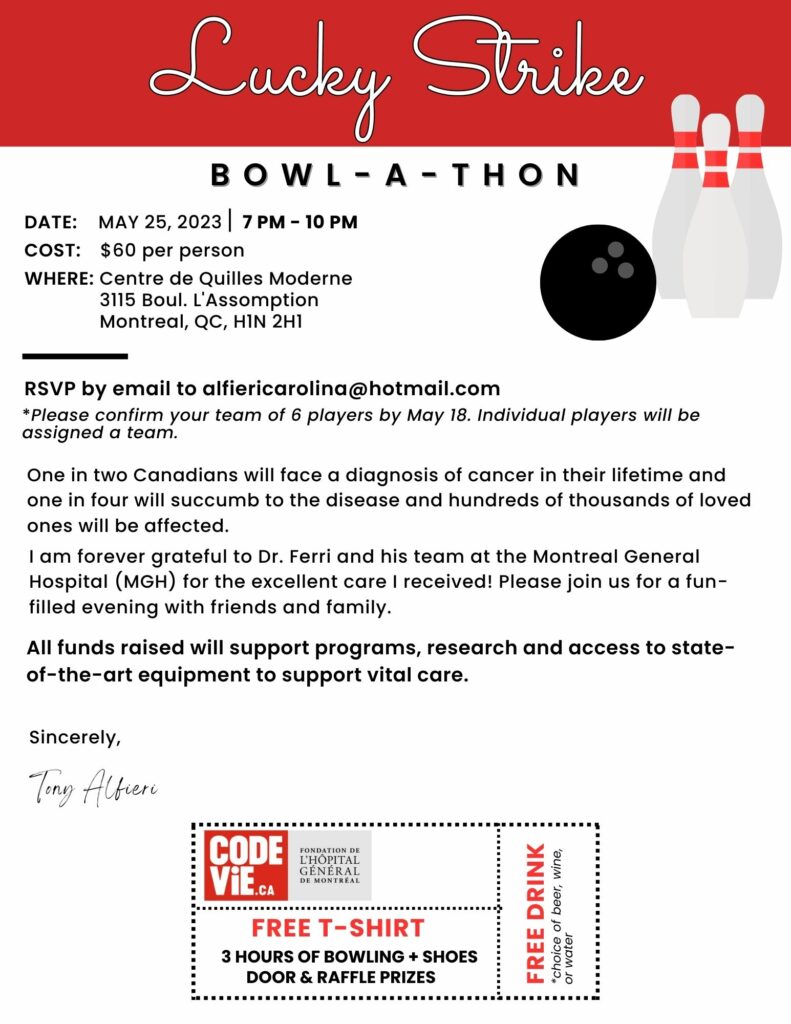Information about Lucky Strike Bowl-a-thon. contact alfiericarolina@hotmail.com for details