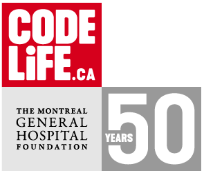 CODE LiFE.ca The Montreal General Hospital Foundation 50 years logo